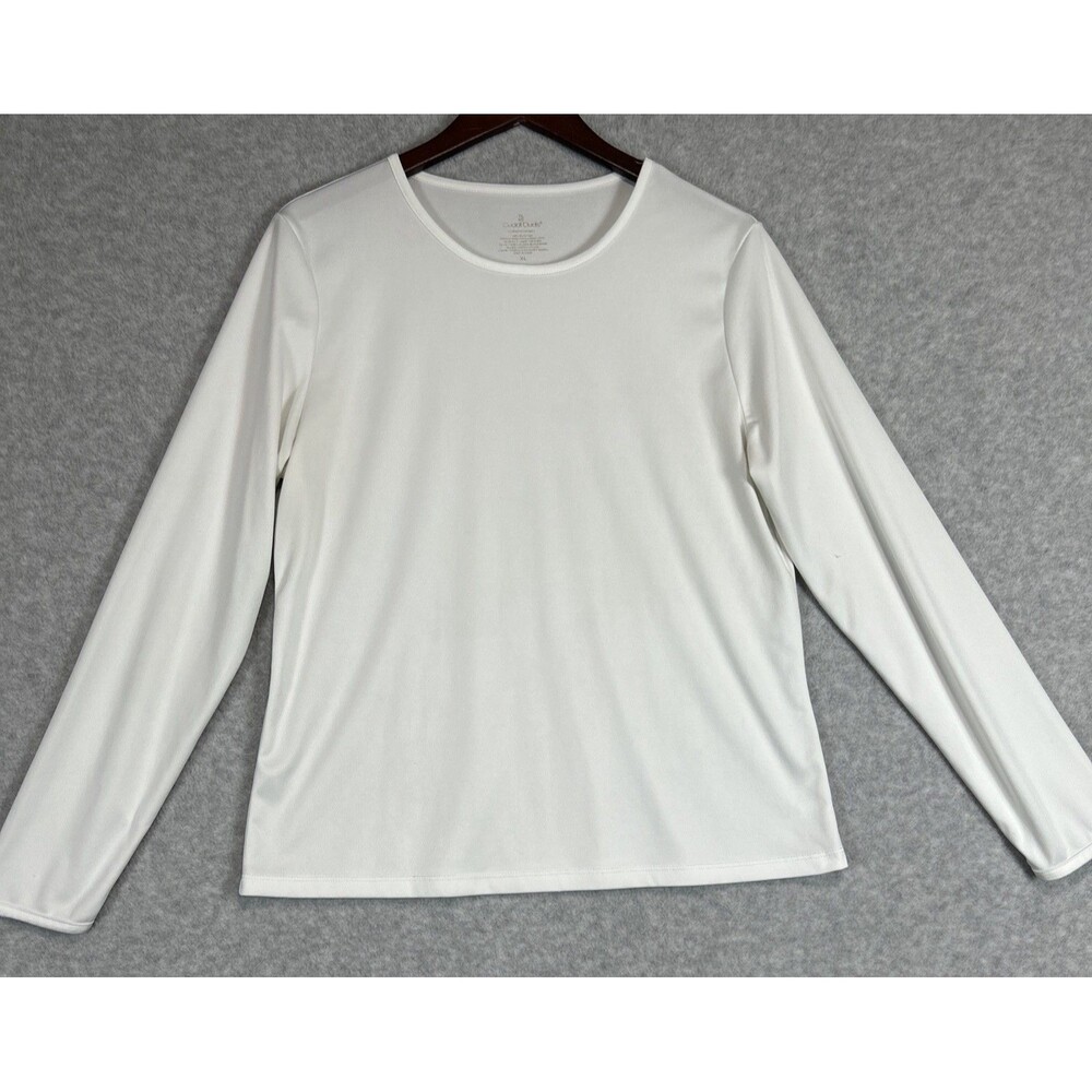 Cuddl Duds Womens Softwear Stretch Top White Long Sleeve Layer Comfy XL
